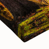 Black and white landscape art painting of West Virginia hills on stretched canvas, ideal for bedroom decor.