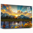 Acrylic print of the Grand Tetons, featuring a detailed landscape in muted earth tones.