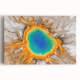 Black and white photograph of Yellowstone scenery on large stretched canvas, ideal for kitchen wall art.
