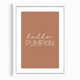 Abstract art print featuring fall-themed colors on a white framed canvas, ideal for dining room decor.