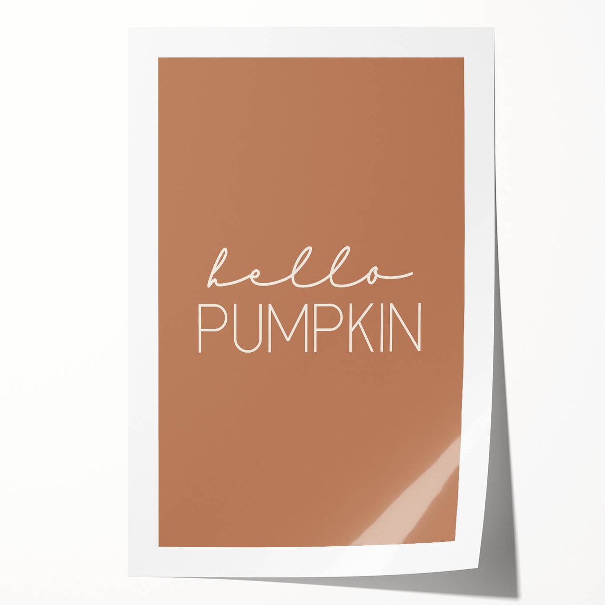 Rolled canvas print featuring a large-scale autumnal floral design in warm orange and red tones.