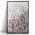 Large abstract wall art featuring spring-themed colors in mid-century modernist style, framed in black acrylic.
