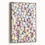 Framed canvas featuring a vintage-style landscape painting of spring with gold accents, ideal for bedroom wall decor.