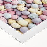 Art deco poster featuring a spring motif in pastel colors on a rolled canvas, suitable for dining room or bathroom walls.