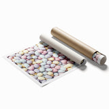 Extra large rolled canvas print featuring vibrant spring floral art.