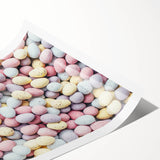 Extra large rolled print featuring line art flowers in soft pastel shades, ideal for large living room wall art.