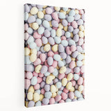 Spring-themed stretched canvas depicting blooming trees in pastel colors, ideal for kitchen wall art.