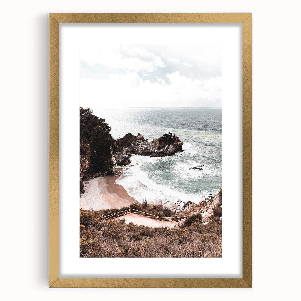 Extra large abstract art print with textured design in vibrant gold and red tones on a framed canvas.