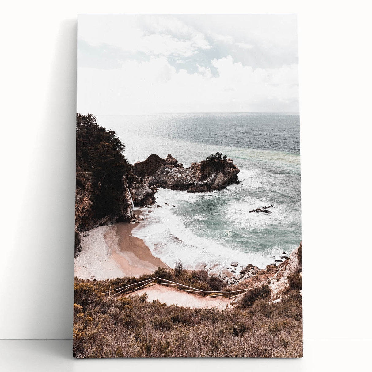 Black and white abstract design on large stretched canvas, ideal for kitchen wall art or bedroom ambiance.