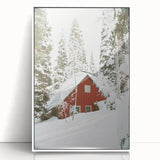 Art deco style winter scene on framed acrylic, featuring monochrome shades, ideal for modern nursery wall art.