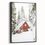 Black and white landscape art painting on framed canvas, depicting a winter scene, ideal for bedroom decor.