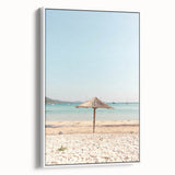 Vintage poster art featuring a colorful abstract design on a large framed canvas, ideal for living room decor.