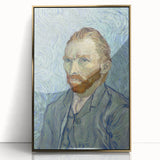 Large art print of a Van Gogh-style painting in a gold frame, featuring vibrant blue and yellow tones.