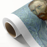 Art deco style poster of a starry night scene in muted blue and yellow tones on rolled canvas, ideal for nursery wall art.