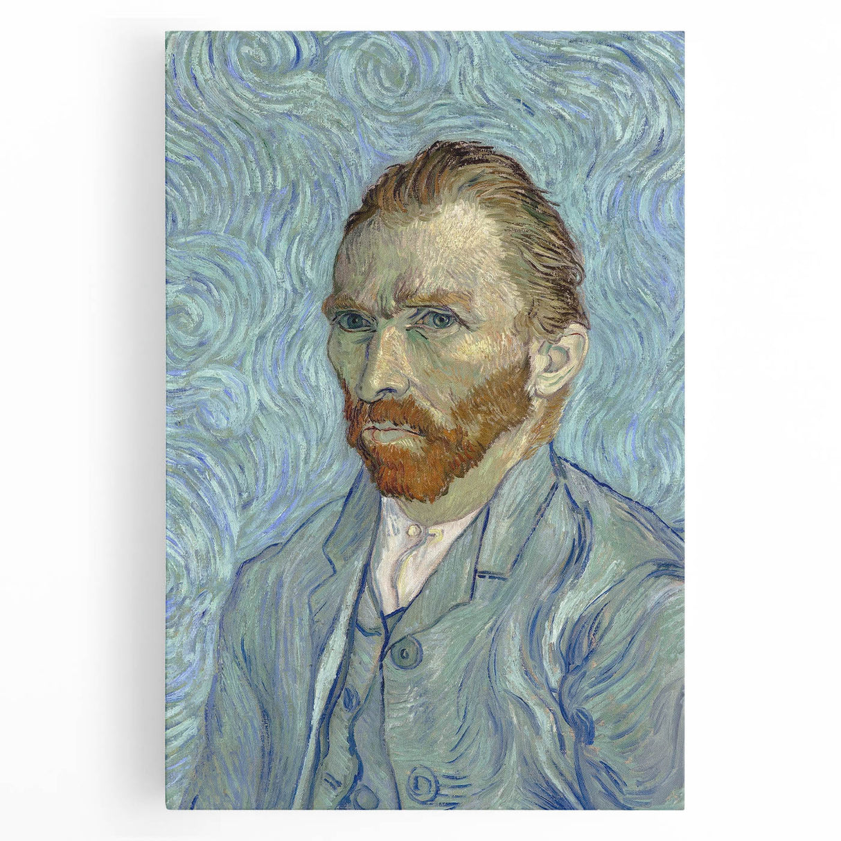 Black and white print of Van Gogh's 'Starry Night' on large stretched canvas, suitable for kitchen wall art.