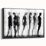 Framed abstract figurative canvas art showcasing a black side view, emphasizing modern design and elegant aesthetics, perfect for contemporary home decor.