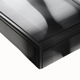 Close-up view of a vibrant abstract figurative stretched canvas artwork showcasing bold colors and dynamic shapes, perfect for modern home decor. Ideal for art enthusiasts seeking unique wall art.