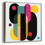 Abstract geometric framed canvas artwork in silver and gold tones, showcasing intricate patterns and textures, ideal for modern home decor.