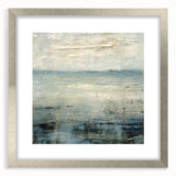 Abstract landscape wall art framed with a silver mat, showcasing vibrant colors and intricate patterns, perfect for modern home decor and interior styling.