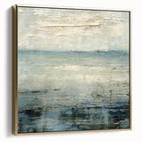 Abstract landscape wall art featuring a blend of silver and gold hues, framed elegantly, perfect for modern home decor. The artistic design enhances any interior space with a touch of sophistication and warmth.