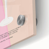 Large abstract wall art in vibrant hues on acrylic glass, ideal for dining room decor.