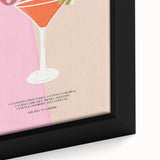 Extra large black wall art featuring colorful, textured food and drink motifs on framed canvas, ideal for living room decor.