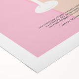 Art deco poster featuring a stylized cocktail glass in muted gold and black tones on rolled canvas.