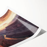 Stunning landscape art print depicting vibrant canyons in rich earthy tones, rolled and ready for framing, perfect for adding a touch of nature to home decor.