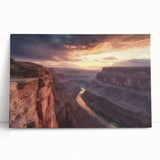 Stretched canvas artwork depicting vibrant landscapes of canyons with rich colors and intricate details, ideal for enhancing home décor and artistic ambiance.