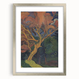 Modern Wall Art - Vibrant Forest Interior with Tree - Contemporary Print