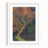 Modern Wall Art - Vibrant Forest Interior with Tree - Contemporary Print
