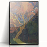 Modern Wall Art - Vibrant Forest Interior with Tree - Contemporary Print