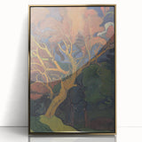 Modern Wall Art - Vibrant Forest Interior with Tree - Contemporary Print