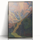 Modern Wall Art - Vibrant Forest Interior with Tree - Contemporary Print