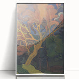 Modern Wall Art - Vibrant Forest Interior with Tree - Contemporary Print