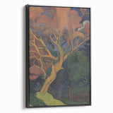 Modern Wall Art - Vibrant Forest Interior with Tree - Contemporary Print