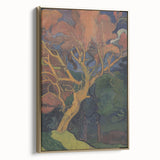 Modern Wall Art - Vibrant Forest Interior with Tree - Contemporary Print