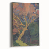 Modern Wall Art - Vibrant Forest Interior with Tree - Contemporary Print