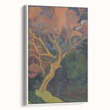 Modern Wall Art - Vibrant Forest Interior with Tree - Contemporary Print