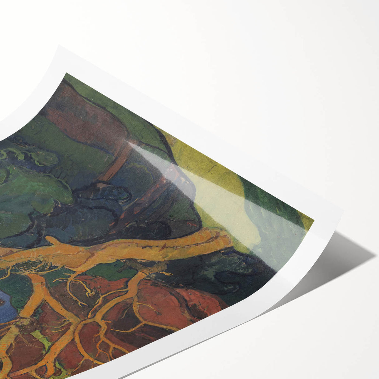 Modern Wall Art - Vibrant Forest Interior with Tree - Contemporary Print