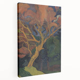 Modern Wall Art - Vibrant Forest Interior with Tree - Contemporary Print
