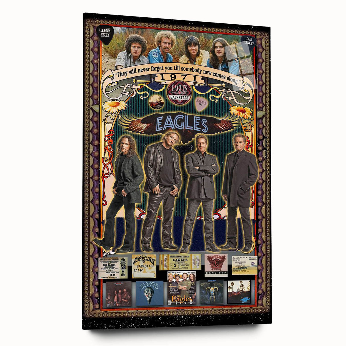Eagles 1971-2001 Concert Poster - Vintage Rock Music Art