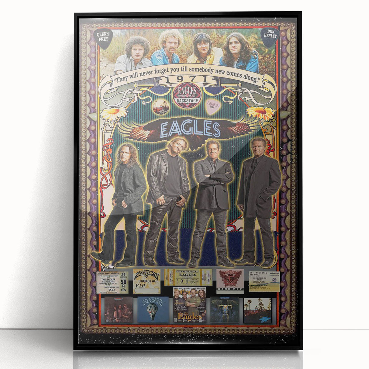 Eagles 1971-2001 Concert Poster - Vintage Rock Music Art
