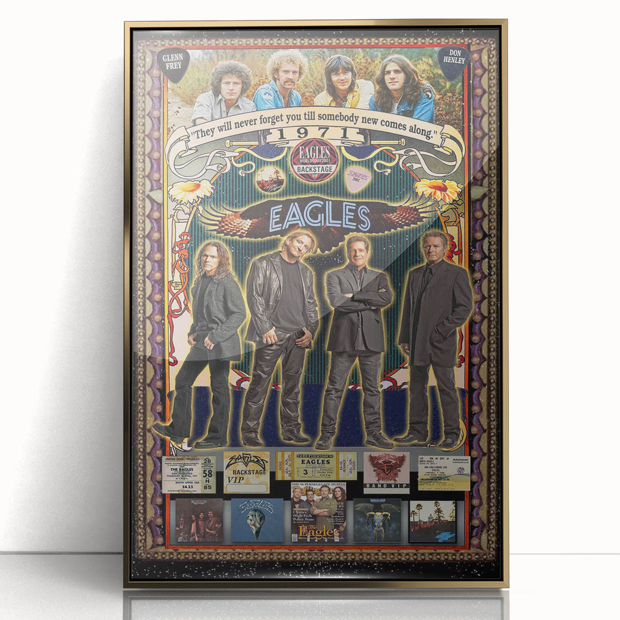 Eagles 1971-2001 Concert Poster - Vintage Rock Music Art