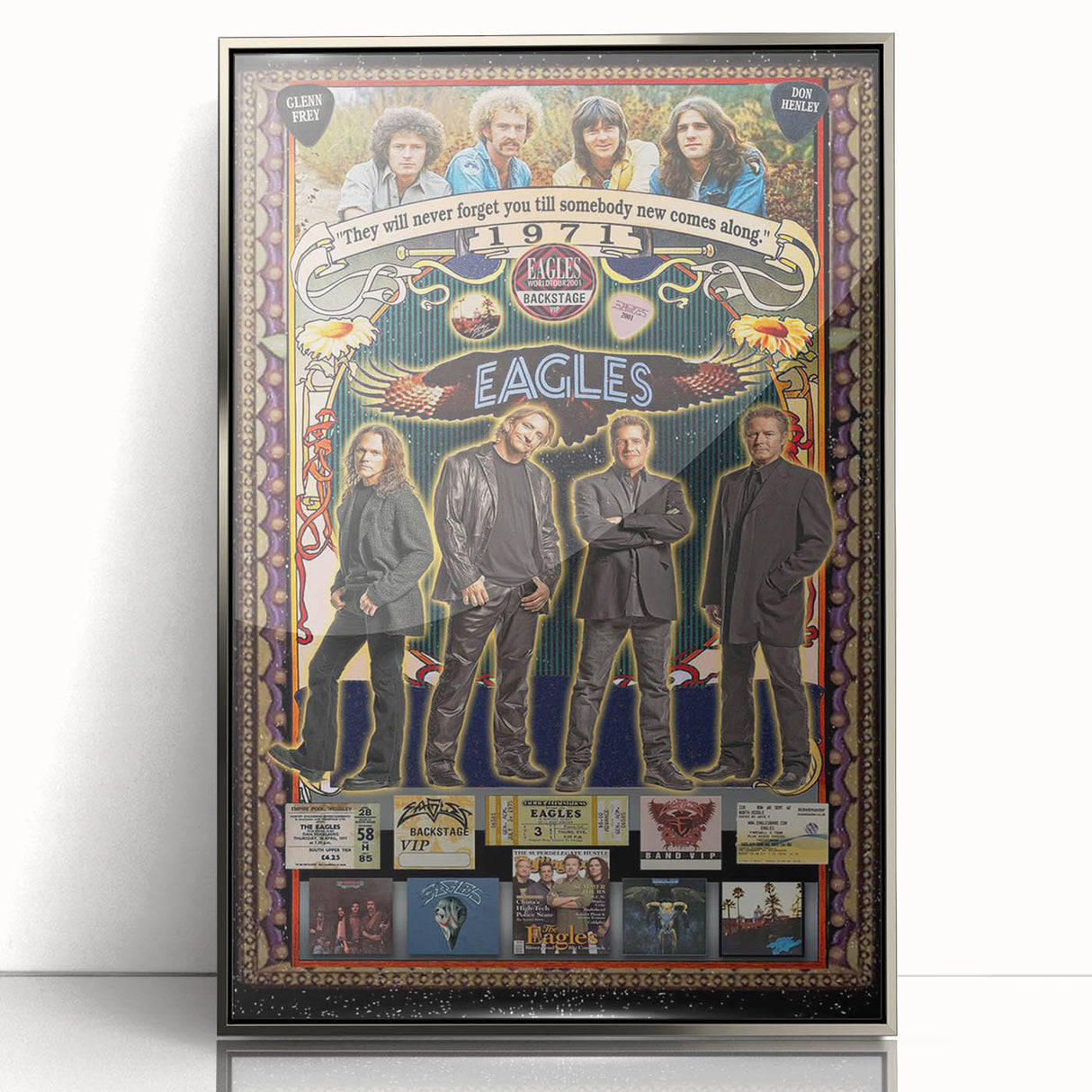 Eagles 1971-2001 Concert Poster - Vintage Rock Music Art
