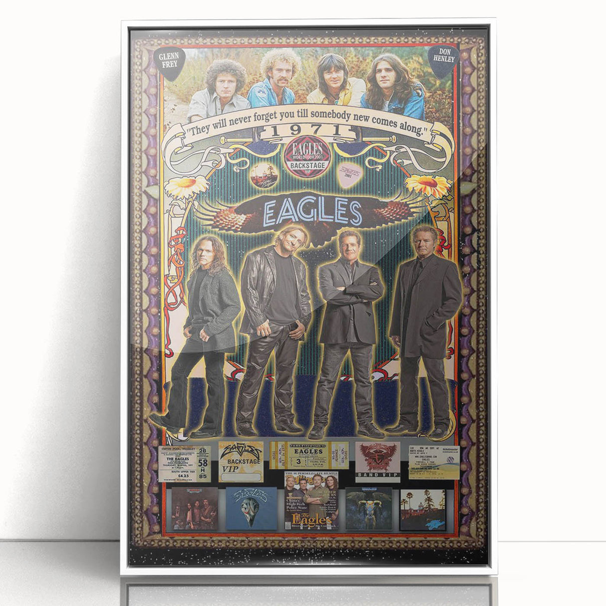 Eagles 1971-2001 Concert Poster - Vintage Rock Music Art