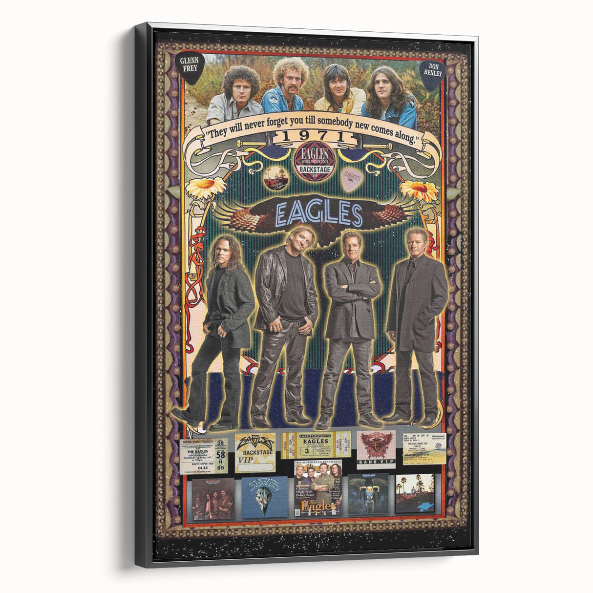 Eagles 1971-2001 Concert Poster - Vintage Rock Music Art