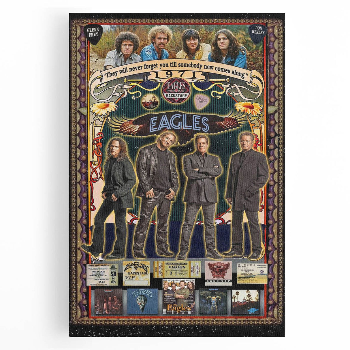 Eagles 1971-2001 Concert Poster - Vintage Rock Music Art
