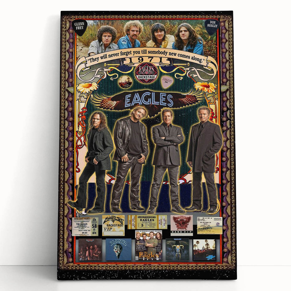 Eagles 1971-2001 Concert Poster - Vintage Rock Music Art