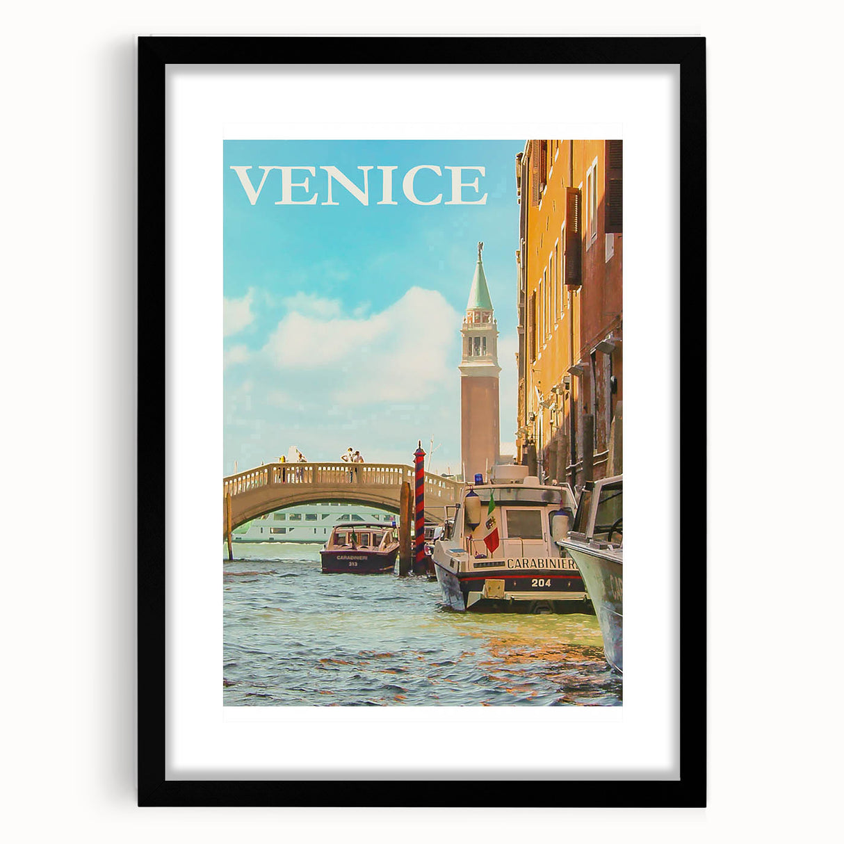 Retro Venice Travel Poster – Vintage Prints of Venice Canal
